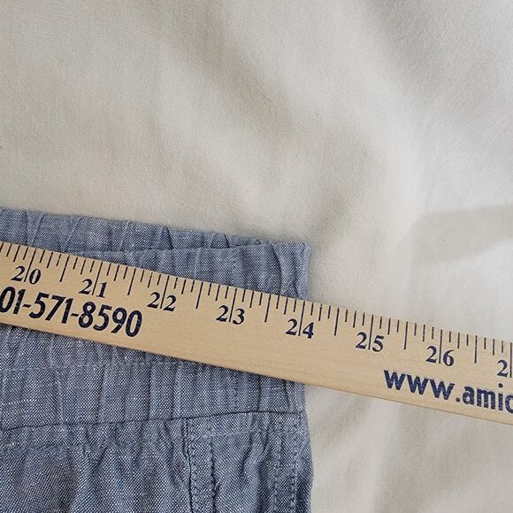 Athleta Cabo 100% Linen Blue Wide‎ Leg Pants Drawstring Pockets Plus Size 26 EUC - Picture 9 of 11